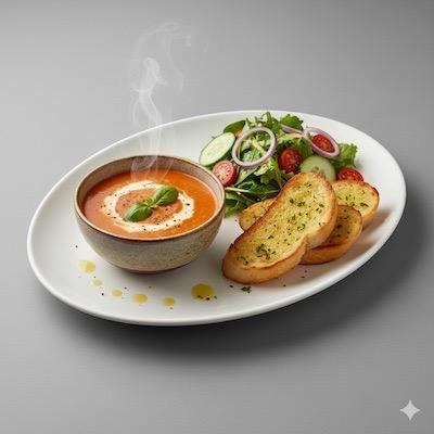 Soup, Salad & Garlic Bread